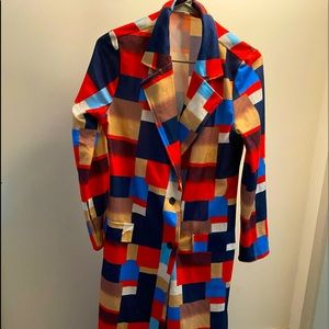 Colorblock fashion trench coat